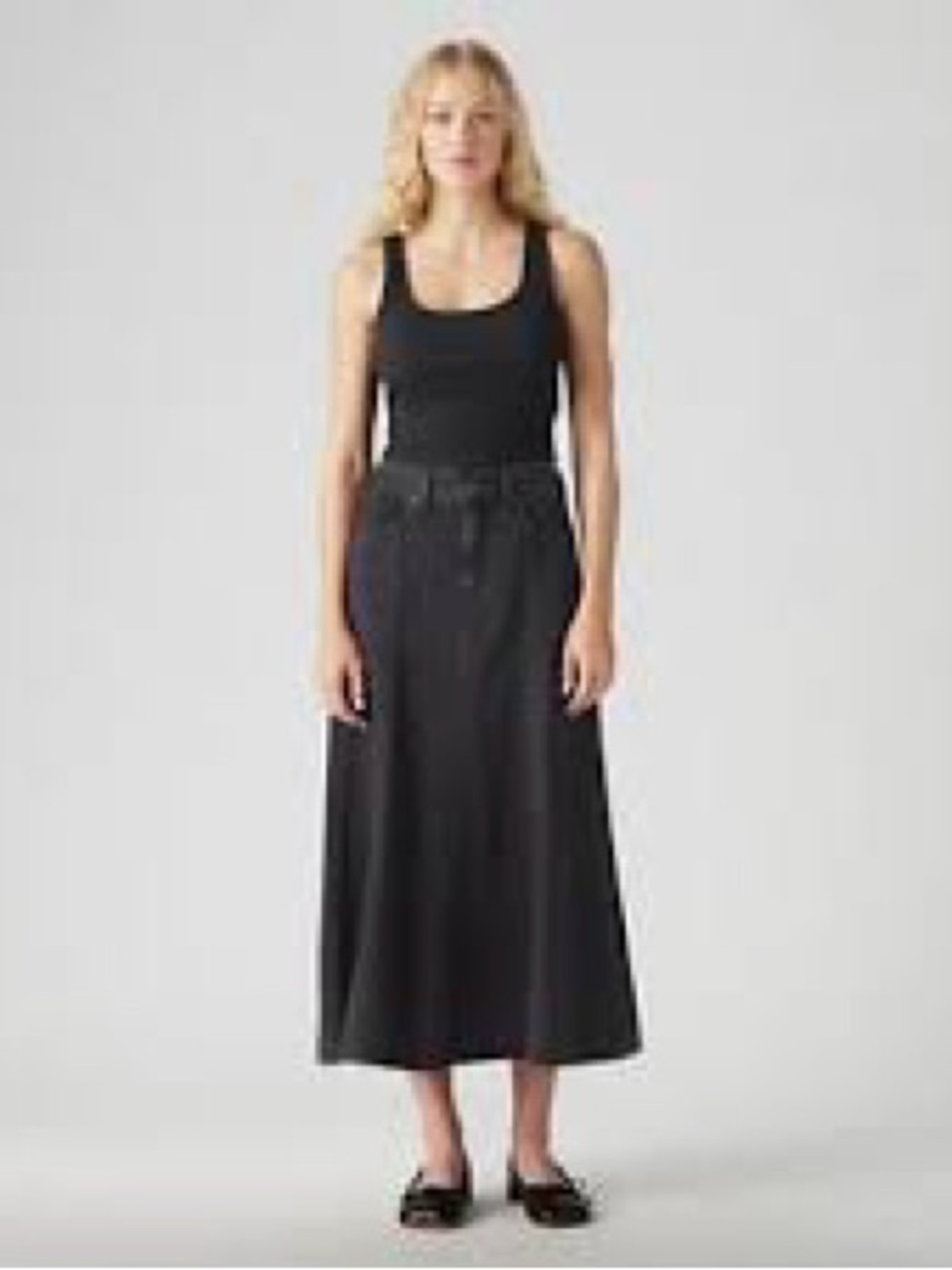 Levi's Black Maxi A-Line Skirt